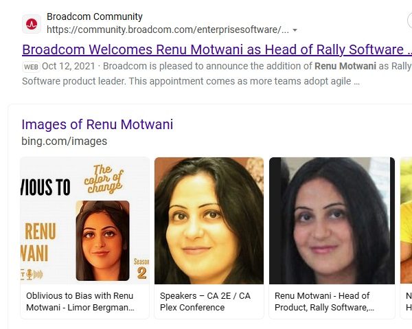 Renu Malhotra speaking at a professional event